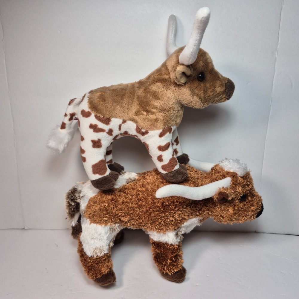 Douglas Cuddle Toys T-BONE and Zeb Longhorn Bull Cow Plush Stuffed Animals